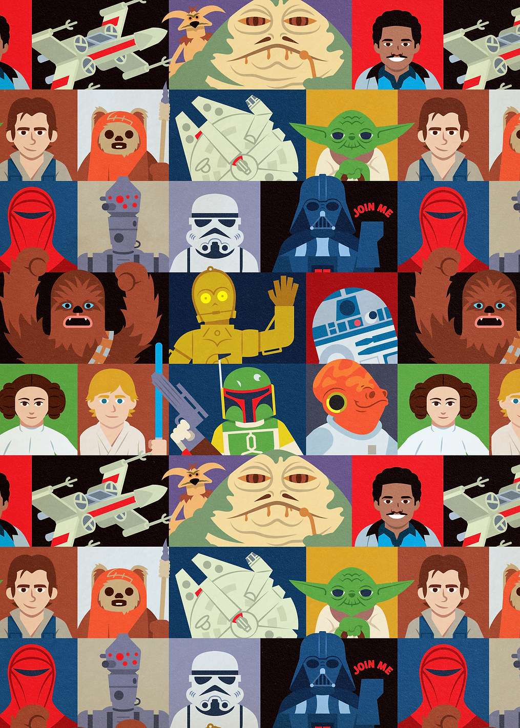 Star Wars characte pattern: постер из коллекции Star Wars