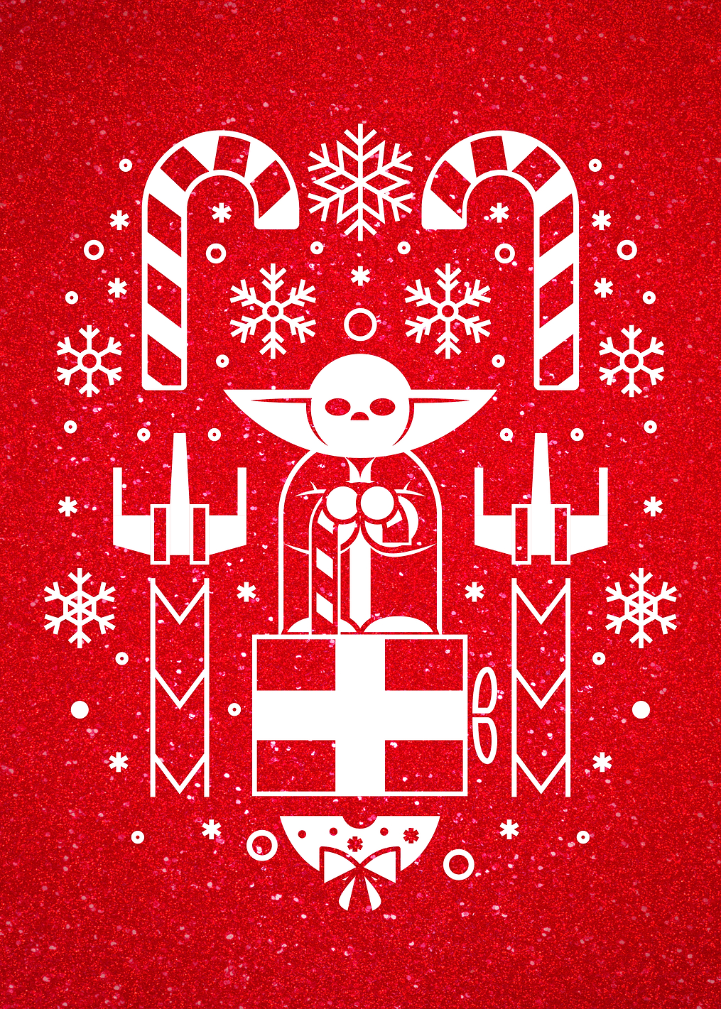 Christmas Yoda red: постер из коллекции Star Wars