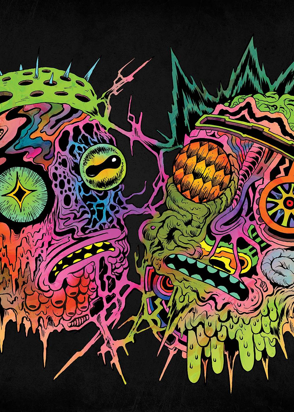 Psychedelic Heads: постер из коллекции Rick and Morty
