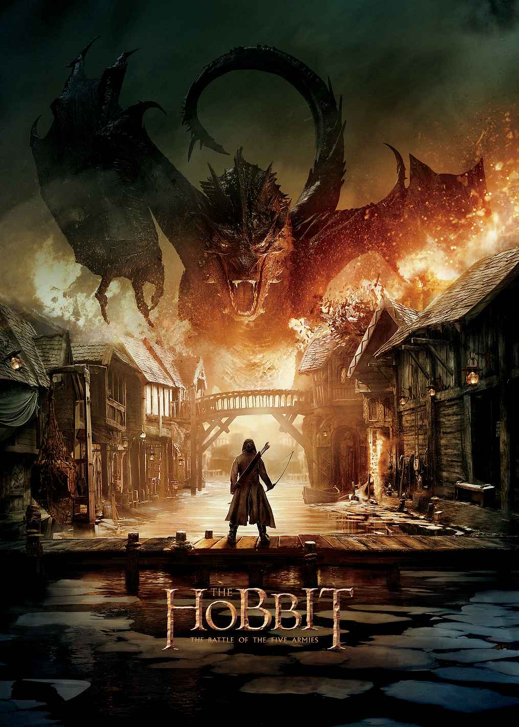 Smaug attacks Lake-Town: постер из коллекции Middle-earth