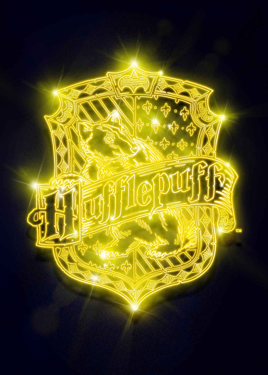 Hufflepuff Neon Crest: постер из коллекции Wizarding World