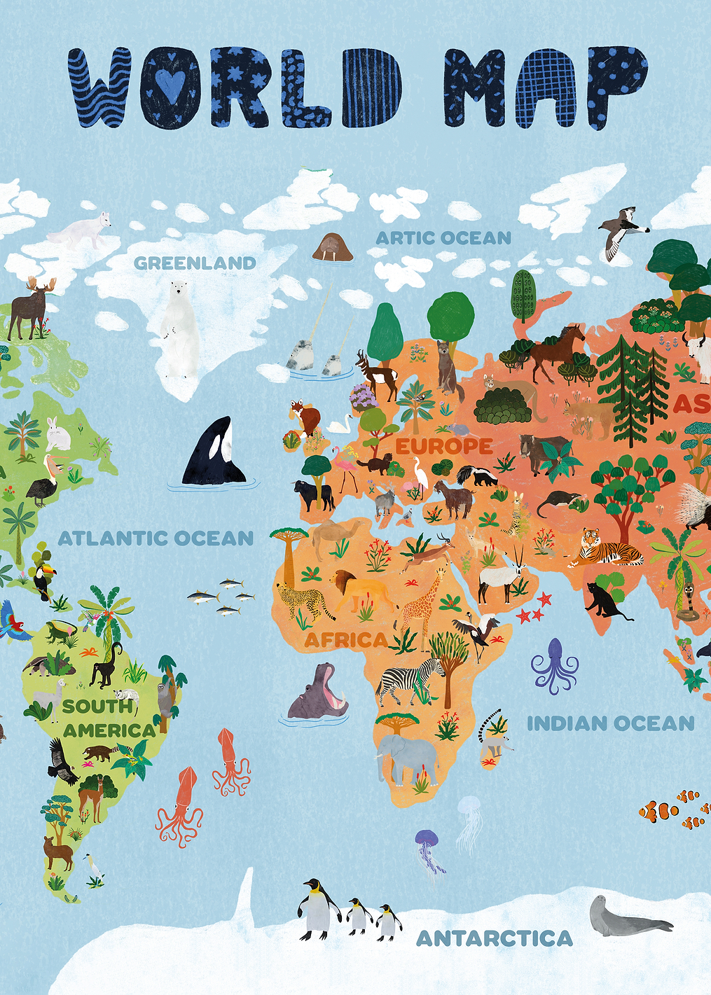 World map for kids: постер из коллекции World Class Photos