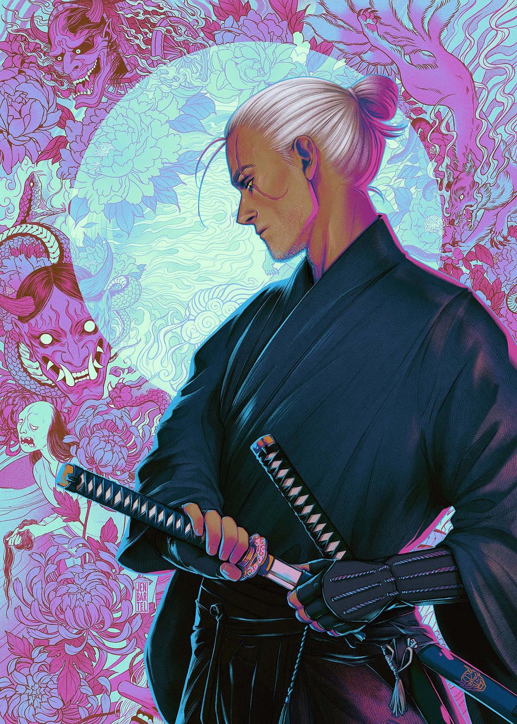Ronin Manga Cover: постер из коллекции The Witcher