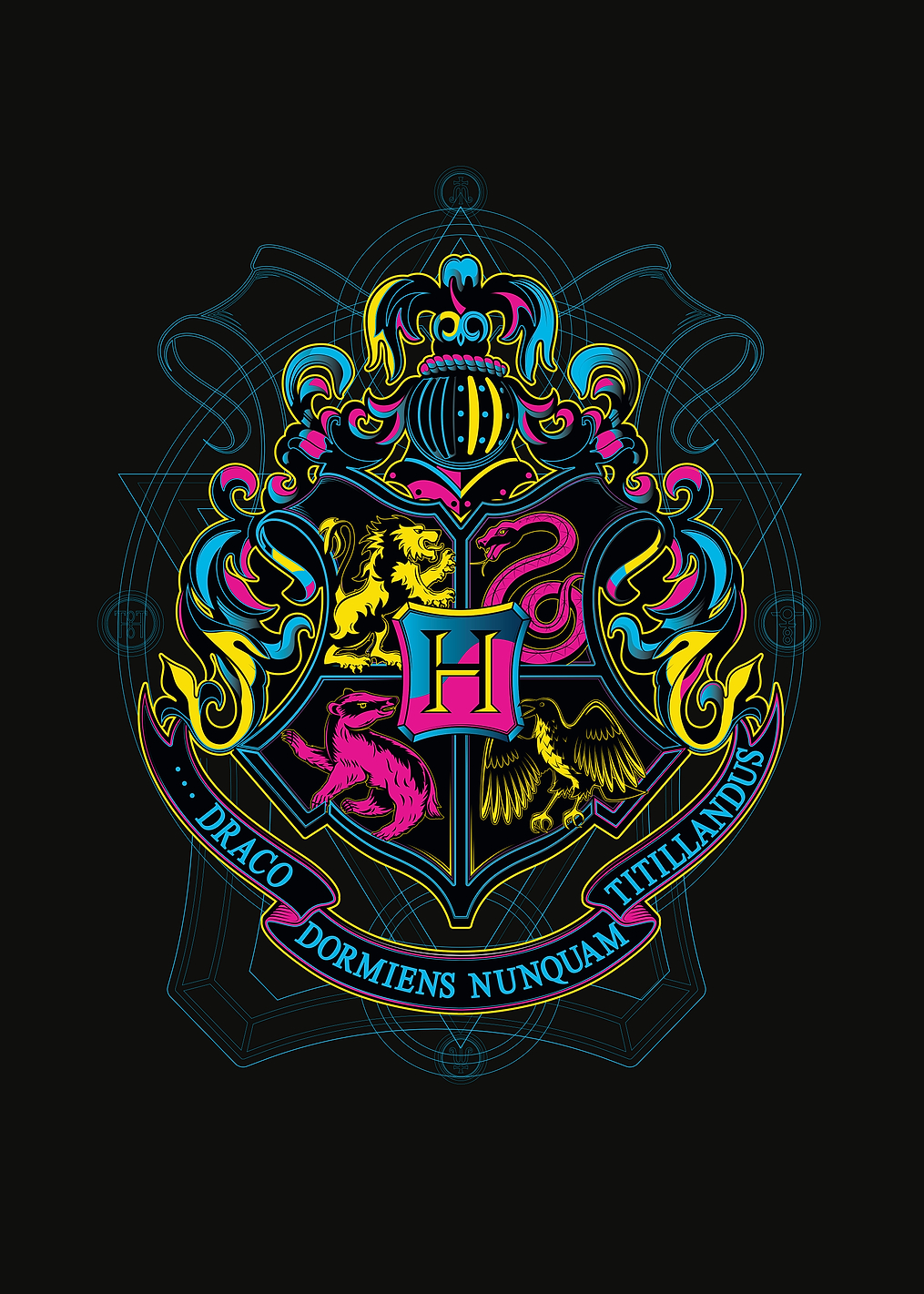 CMYK Hogwart's Crest: постер из коллекции Wizarding World