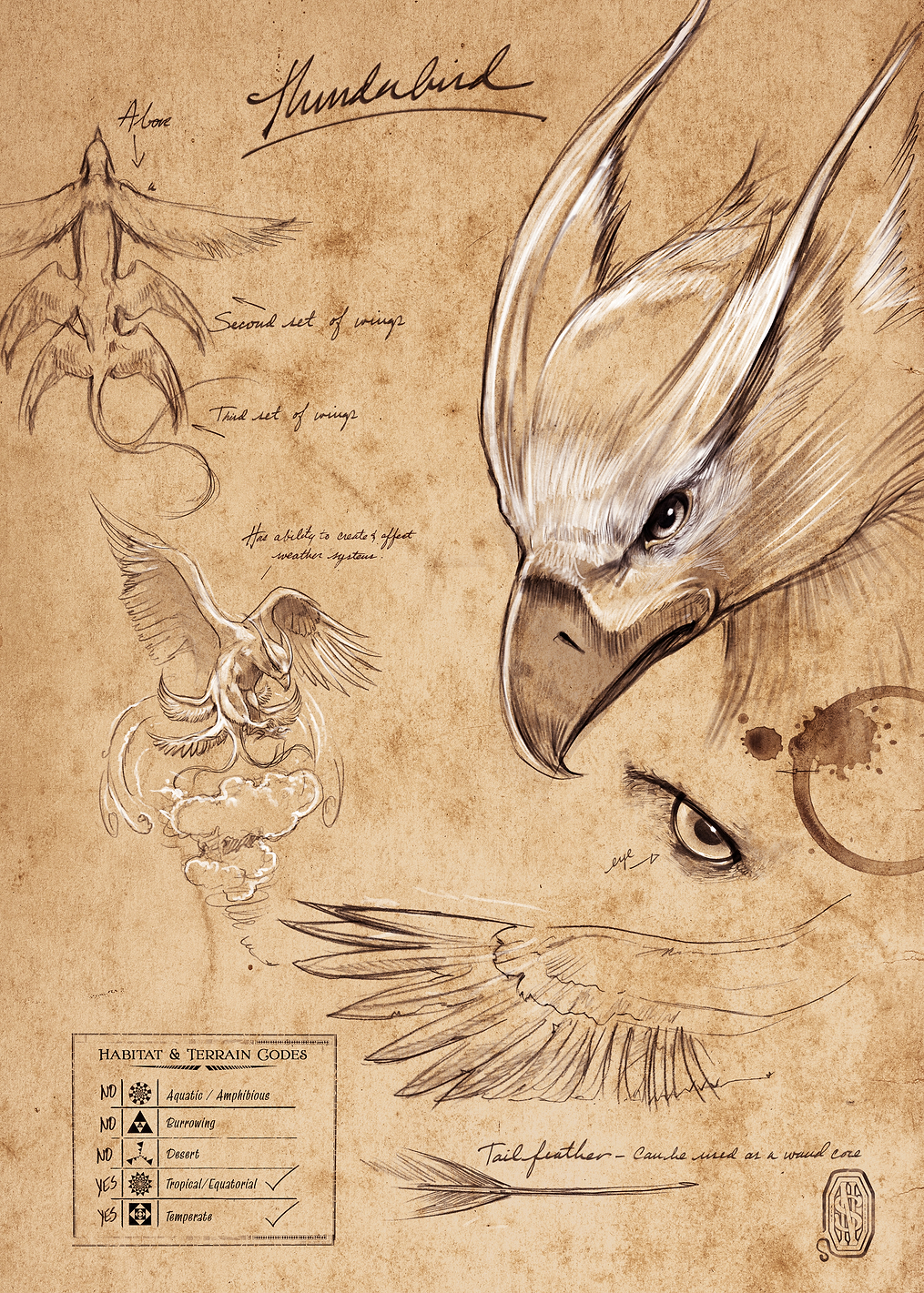 Thunderbird Note: постер из коллекции Wizarding World