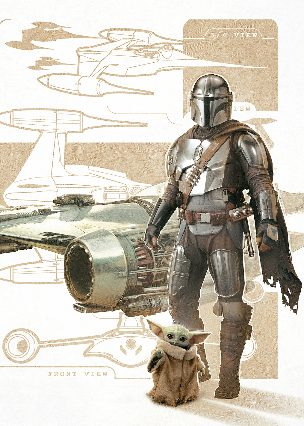 Mando & Grogu horizontal: постер из коллекции Star Wars