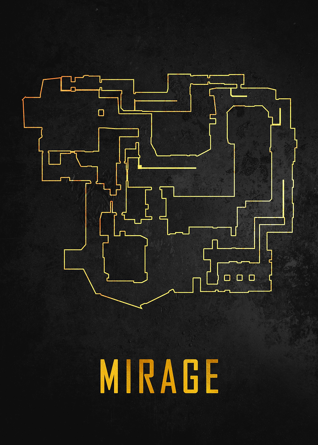 Mirage Map Black And Gold: постер из коллекции Counter-Strike