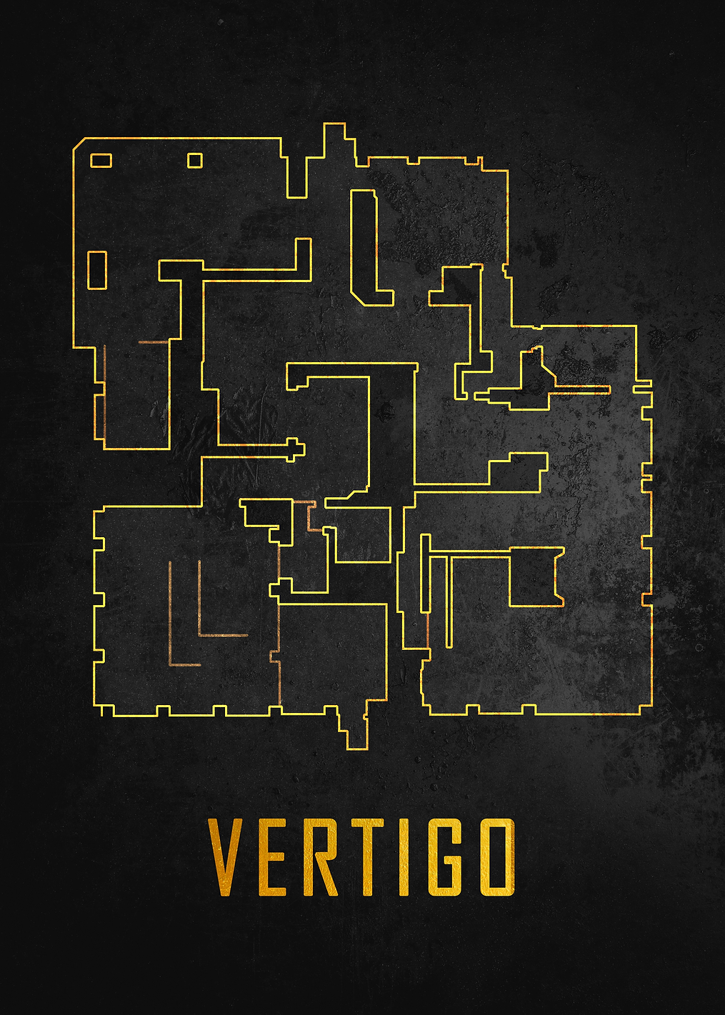 Vertigo Map Black And Gold: постер из коллекции Counter-Strike