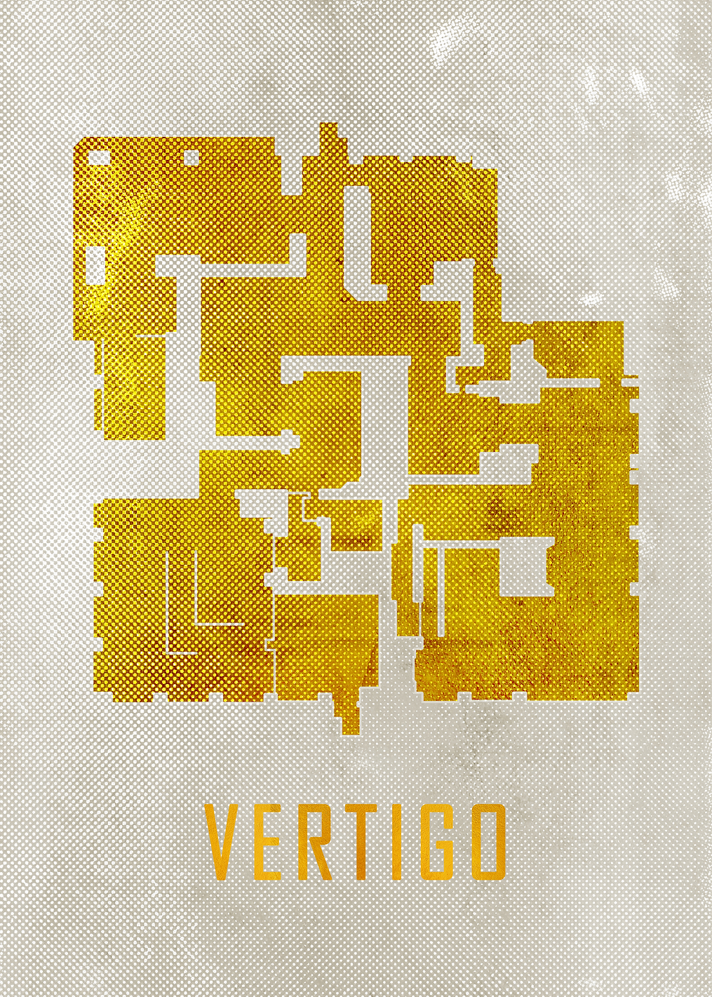 Vertigo Map White And Gold: постер из коллекции Counter-Strike