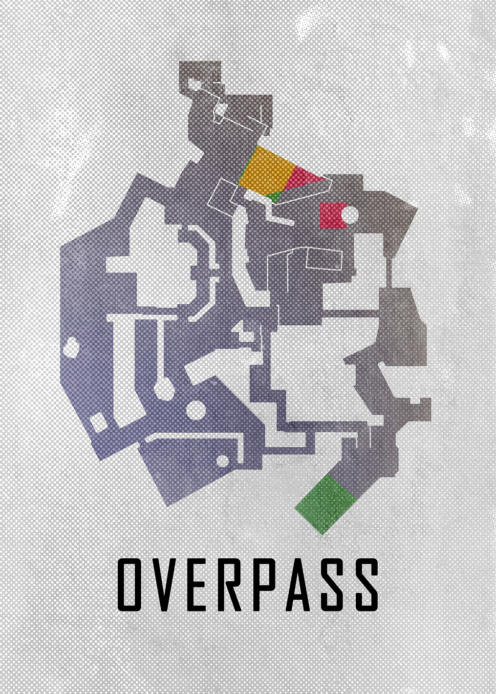 Overpass Map White: постер из коллекции Counter-Strike