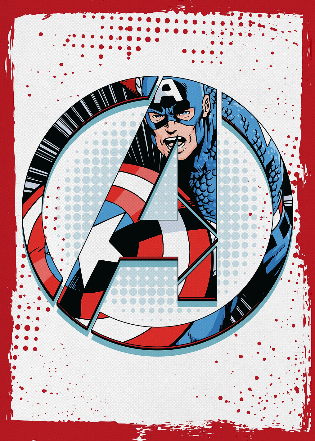 Avengers Logo Cap.America: постер из коллекции Marvel