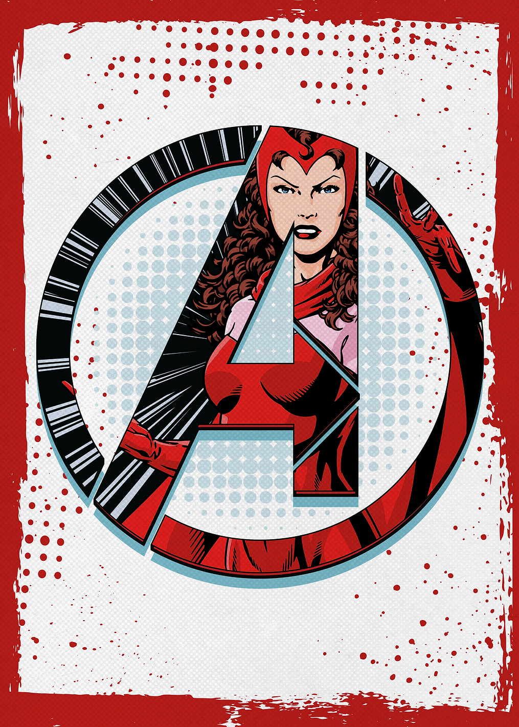 Avengers Logo Scarlet: постер из коллекции Marvel