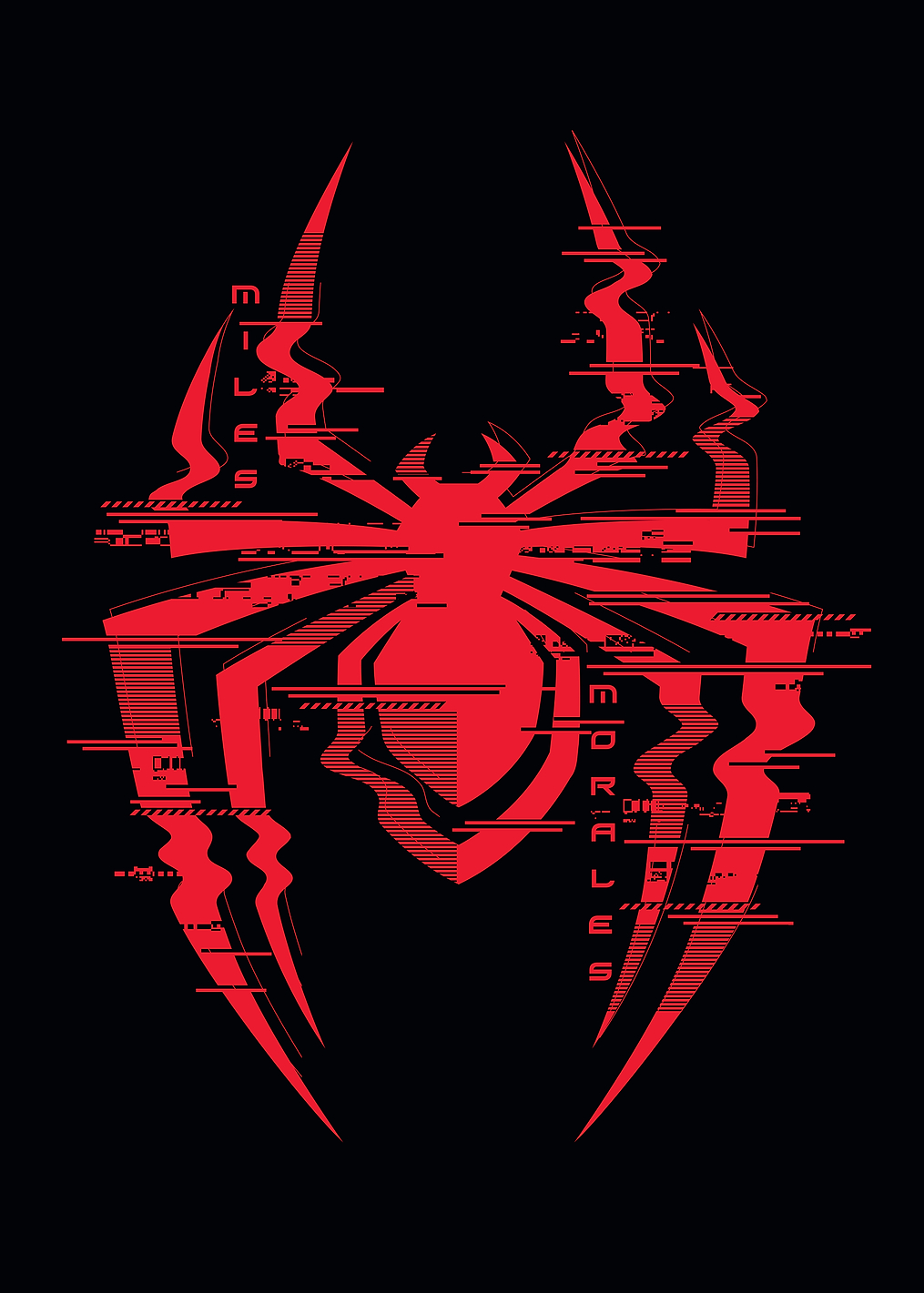 Glitched Miles Morales Spider-Symbol: постер из коллекции Marvel