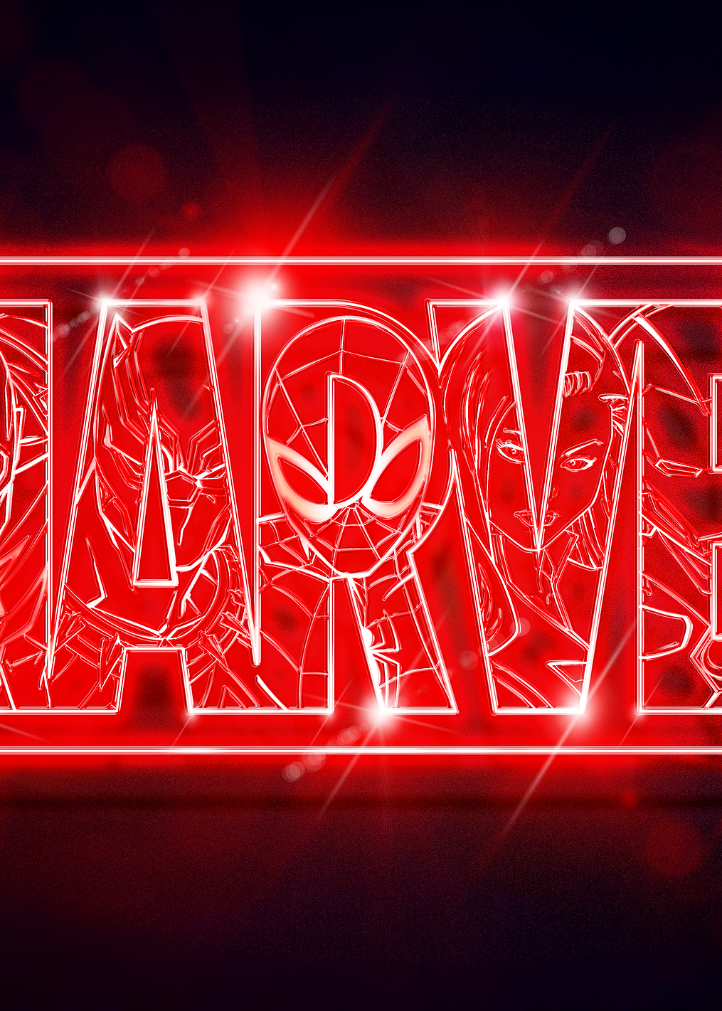 Marvel characters neon: постер из коллекции Marvel