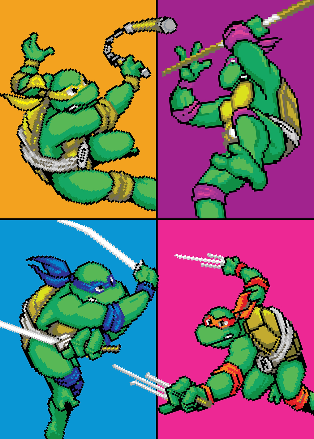 TMNT Retro Game: постер из коллекции TMNT