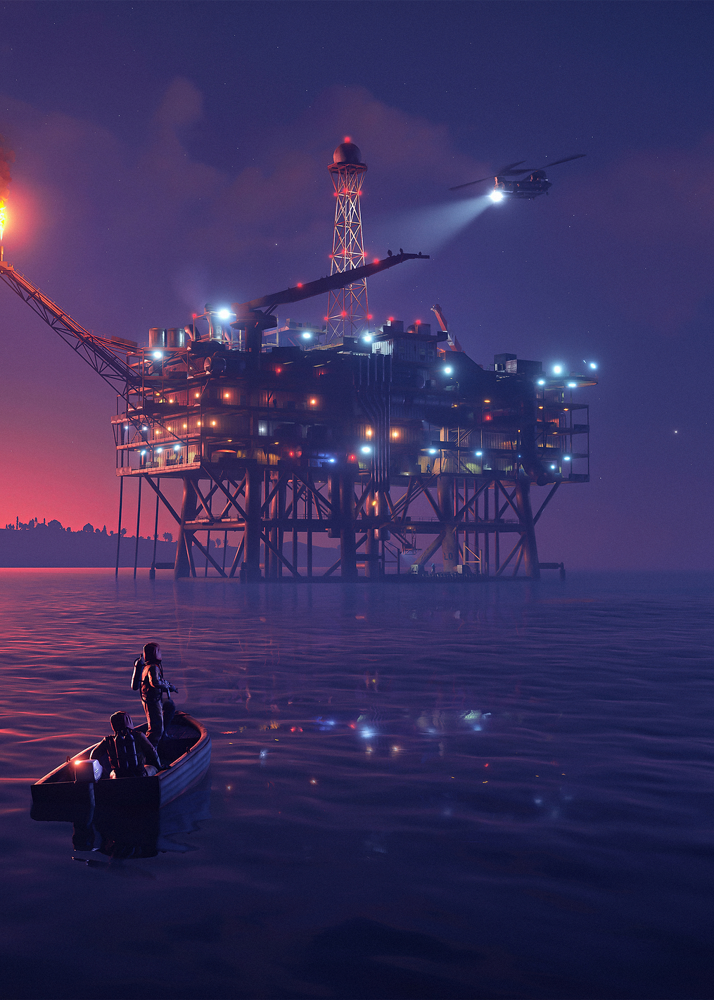 Night Horizontal: постер из коллекции Rust Game