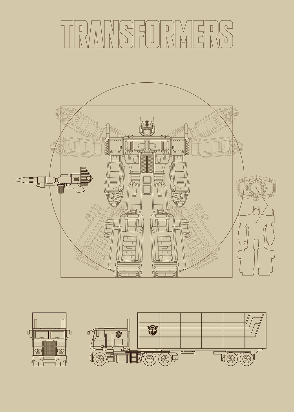 Optimus Schematics: постер из коллекции Transformers