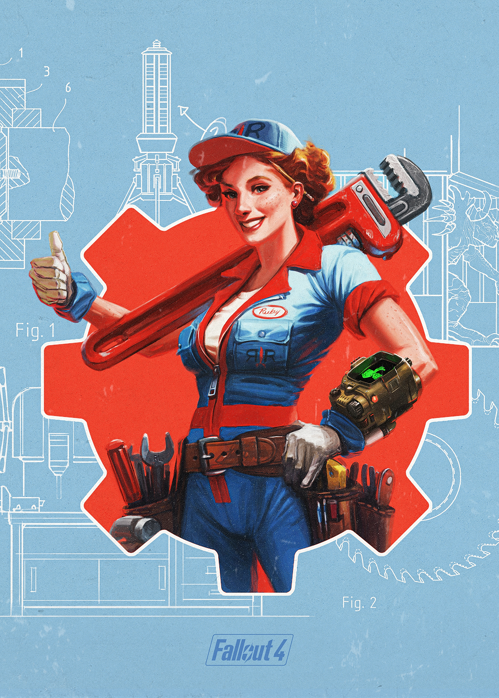 Pin Up Girl Red Head: постер из коллекции Fallout