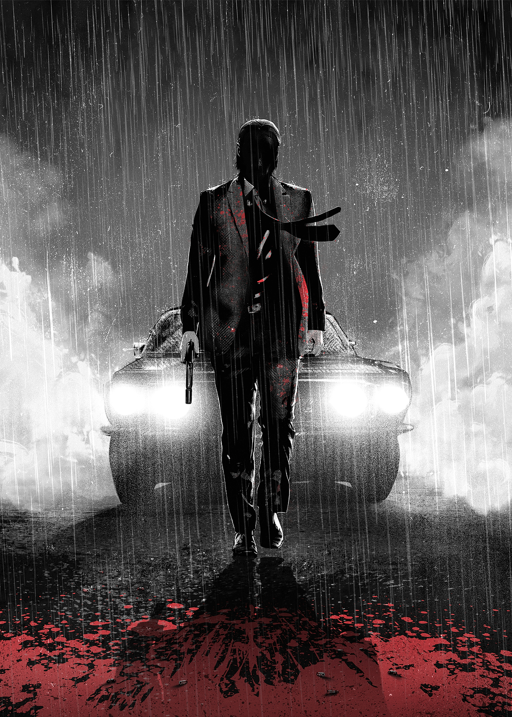 Rain-Soaked Assassin's Red Path: постер из коллекции John Wick