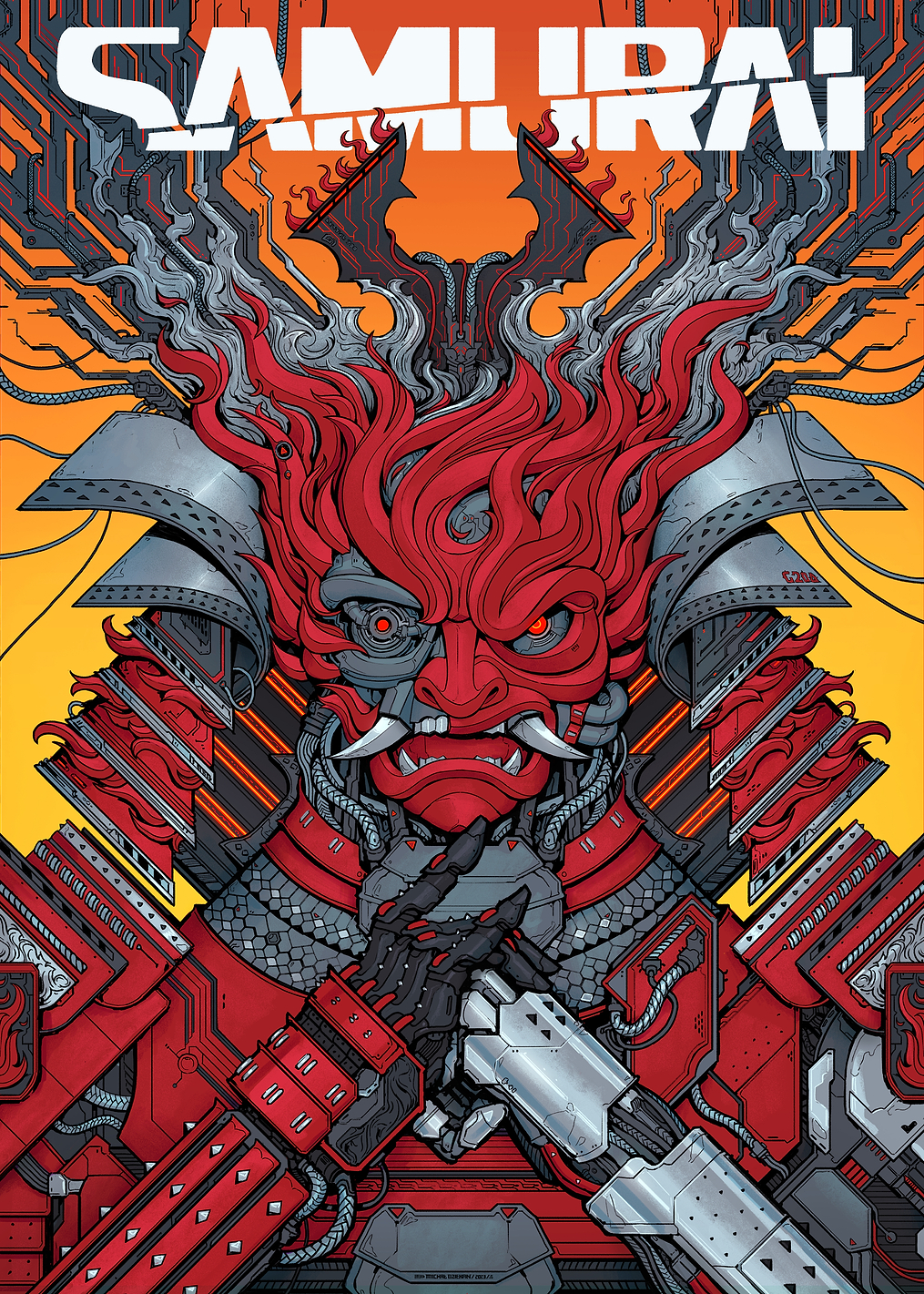 Samurai by Michał Dziekan: постер из коллекции Cyberpunk 2077