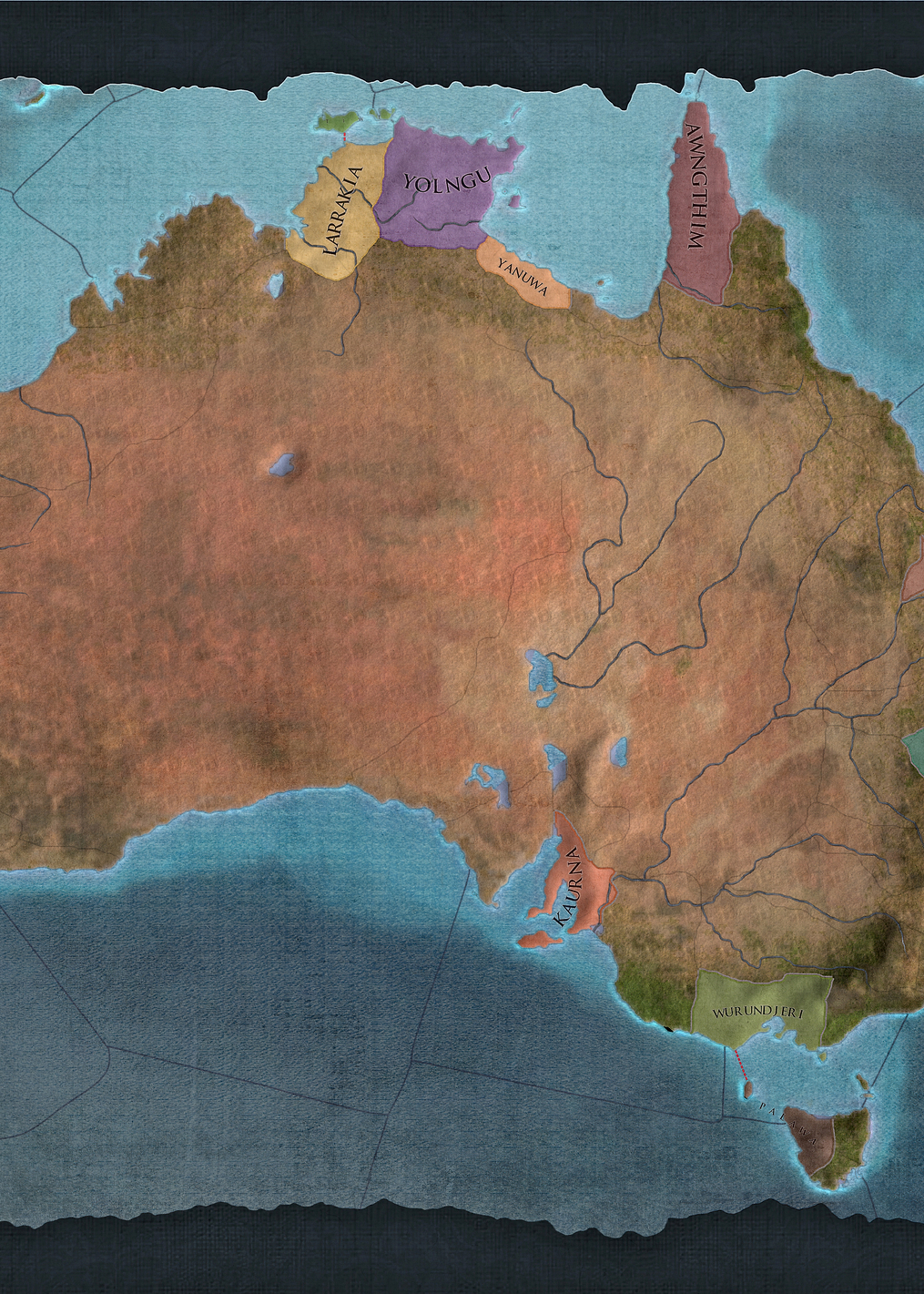 Australia Blue Map: постер из коллекции Europa Universalis IV