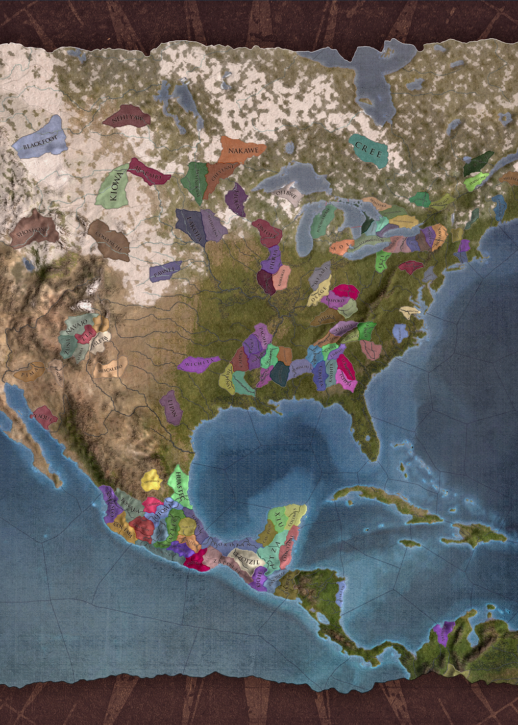 North America Brown Map: постер из коллекции Europa Universalis IV