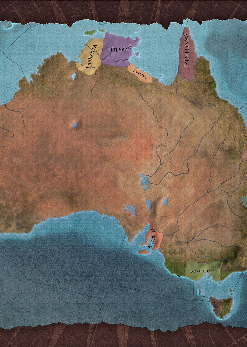 Australia Brown Map: постер из коллекции Europa Universalis IV