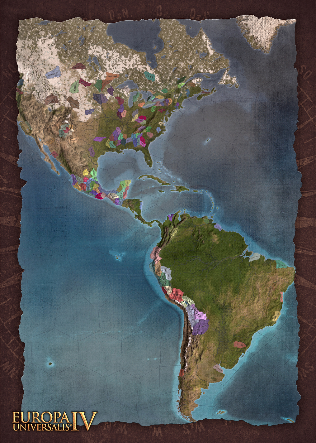 Americas Brown Map: постер из коллекции Europa Universalis IV