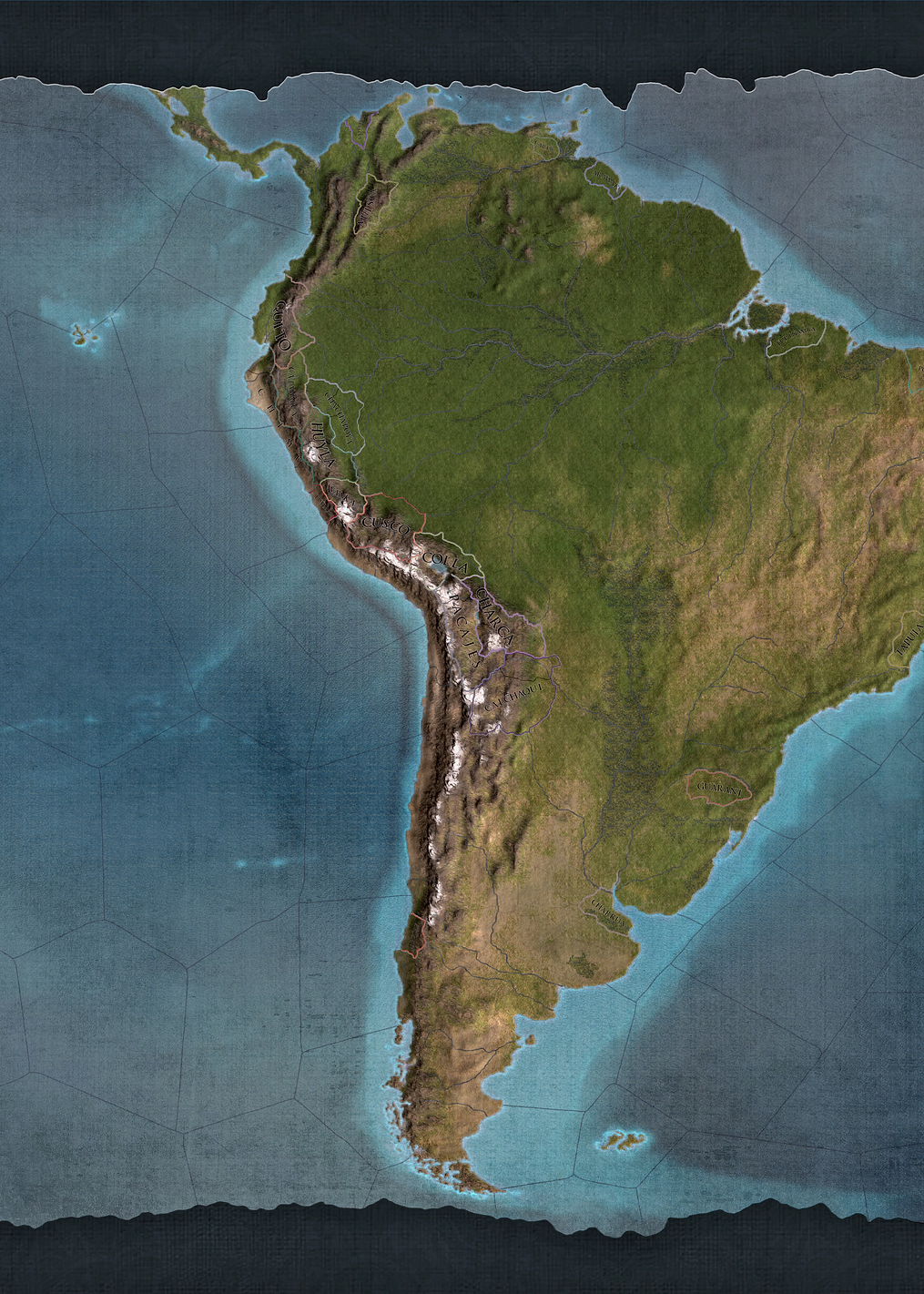 South America Blue Terrain: постер из коллекции Europa Universalis IV