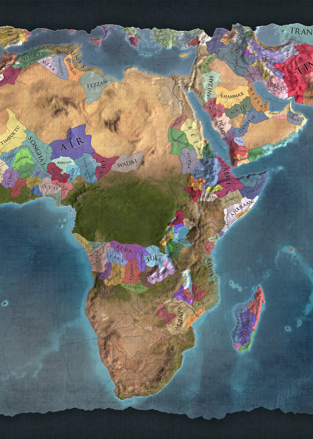 Africa Blue Map: постер из коллекции Europa Universalis IV
