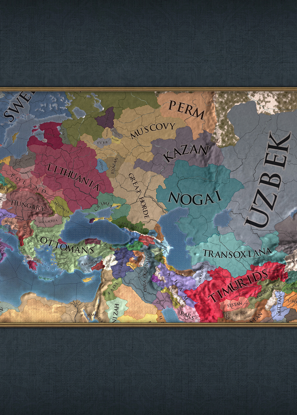Eurasia Blue Map: постер из коллекции Europa Universalis IV