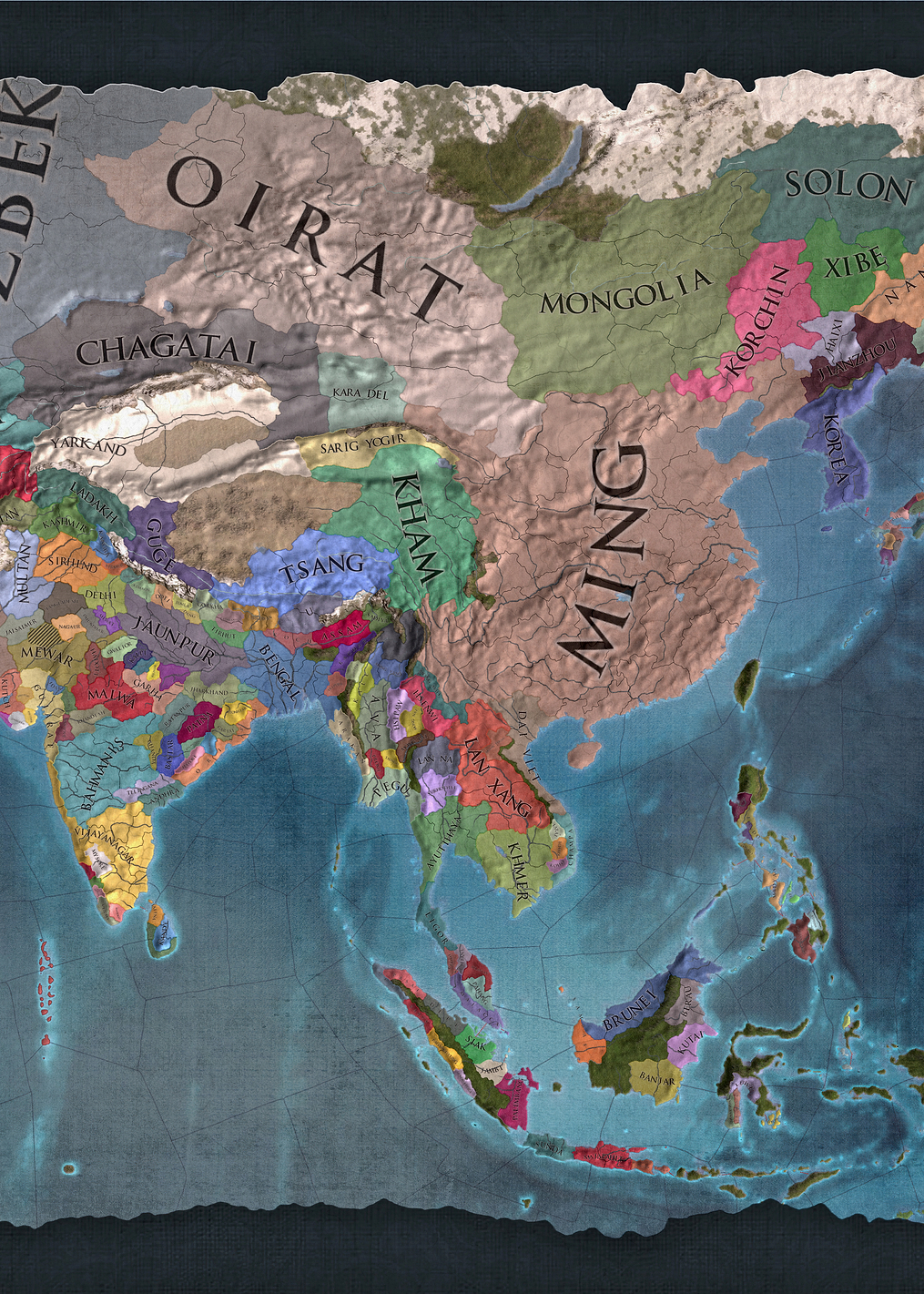Asia Blue Map: постер из коллекции Europa Universalis IV
