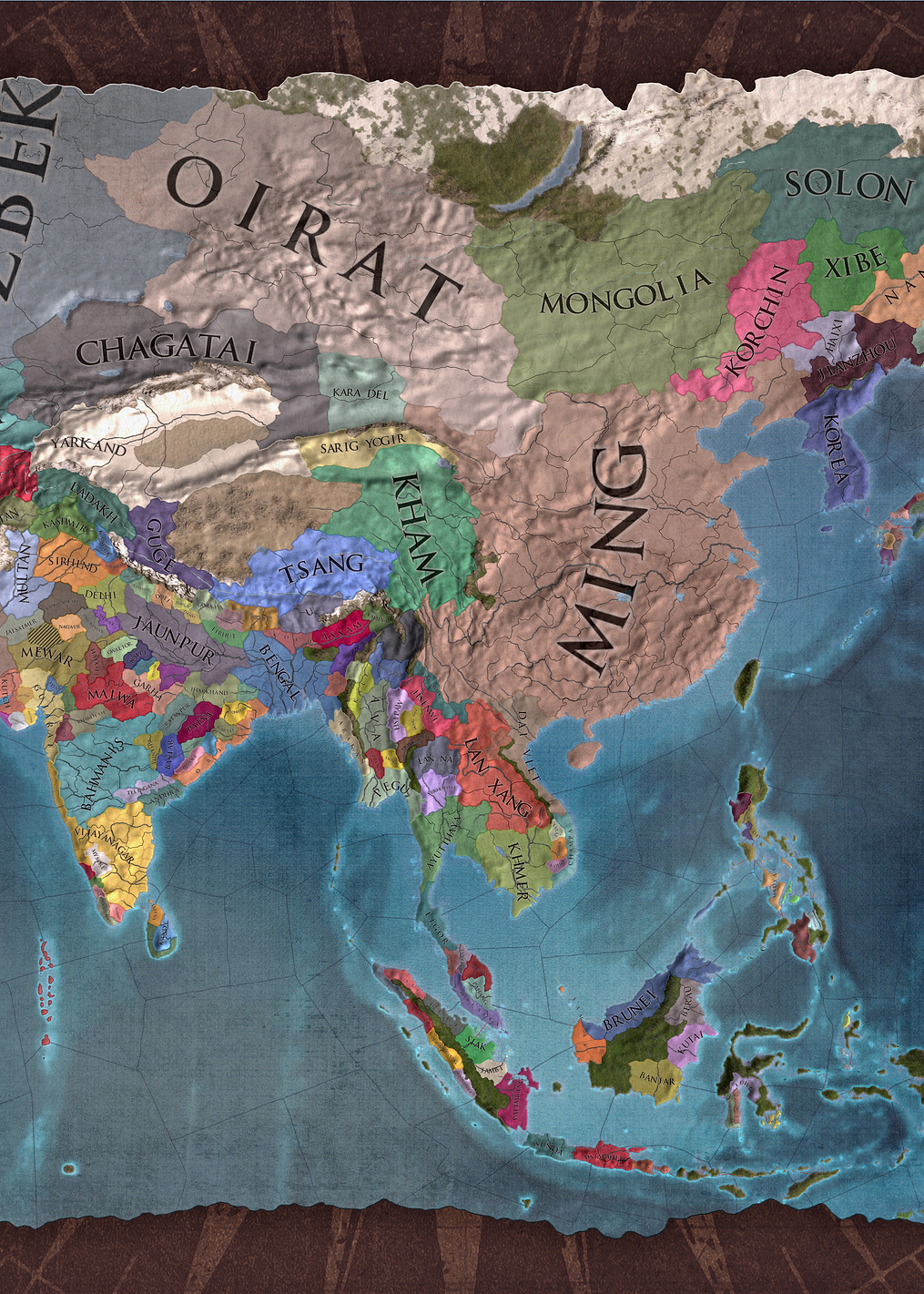Asia Brown Map: постер из коллекции Europa Universalis IV