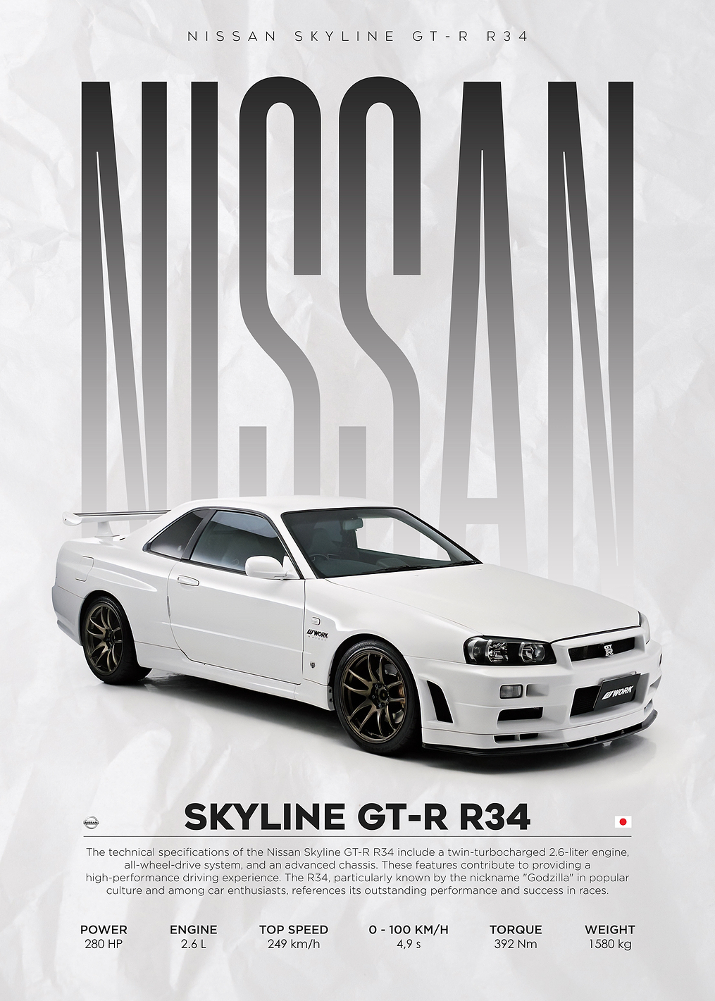 Nissan Skyline GTR R34: постер из коллекции Nissan Skyline R34