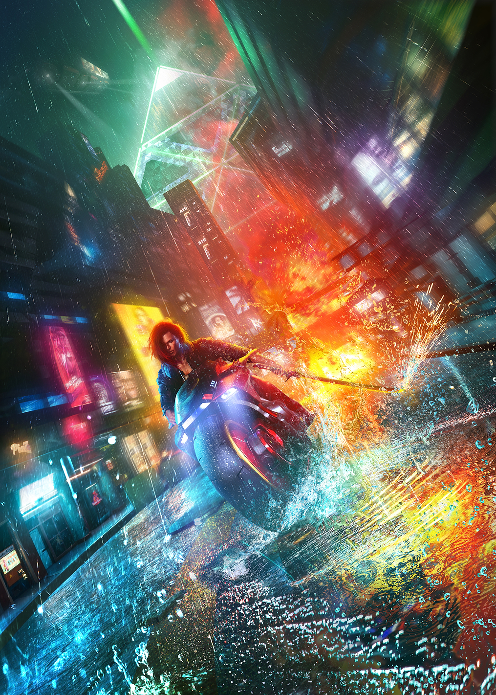 Speeding Through Dogtown: постер из коллекции Cyberpunk 2077