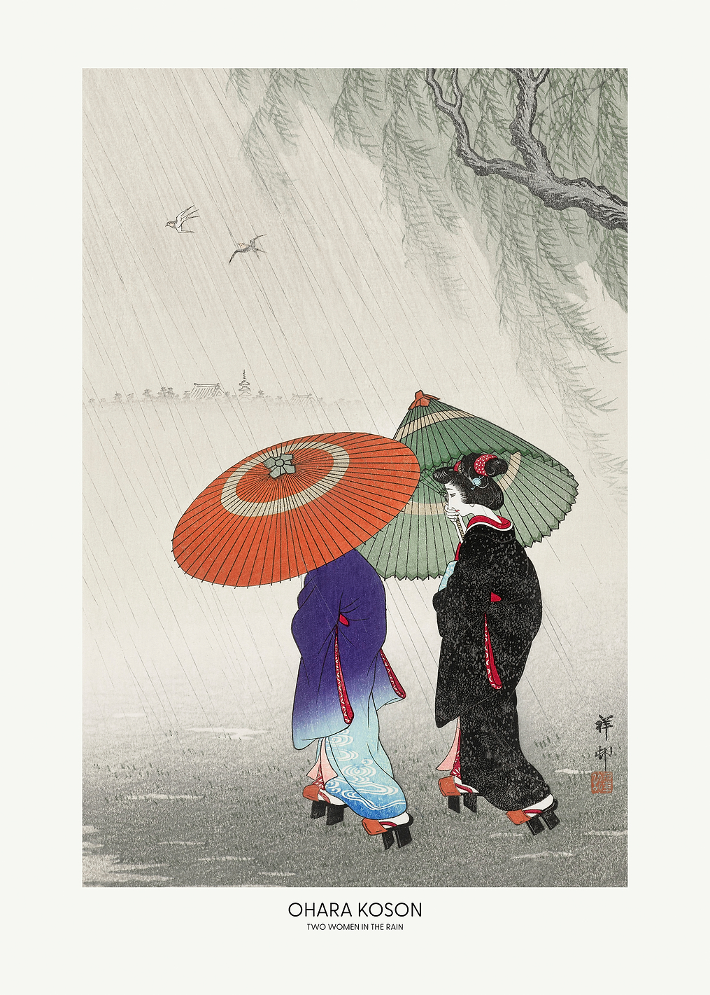 Two Women In The Rain: постер из коллекции Pictufy Vintage Art