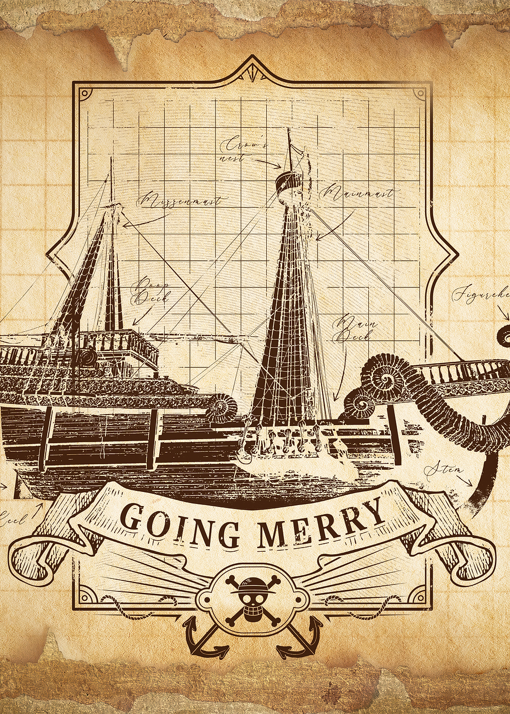 Going Merry Retro: постер из коллекции One Piece Live Action