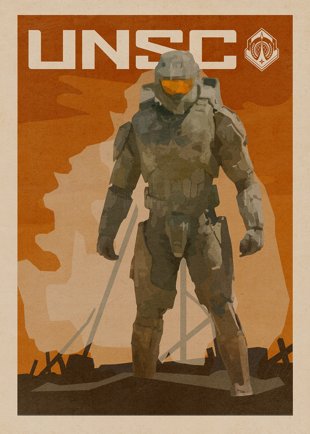 Master Chief Orange: постер из коллекции HALO Game