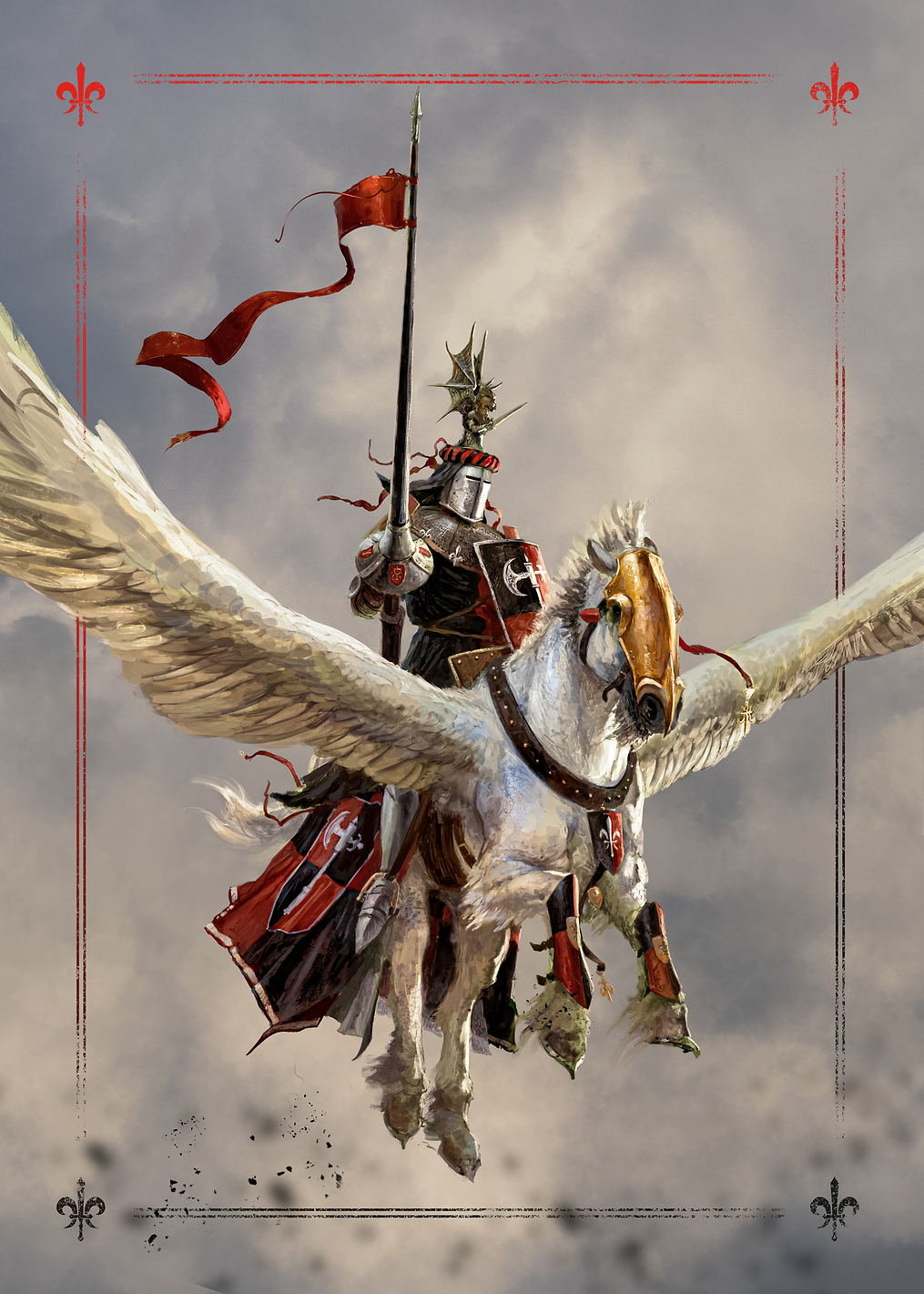 Bretonnia Baron on Pegasus: постер из коллекции Warhammer