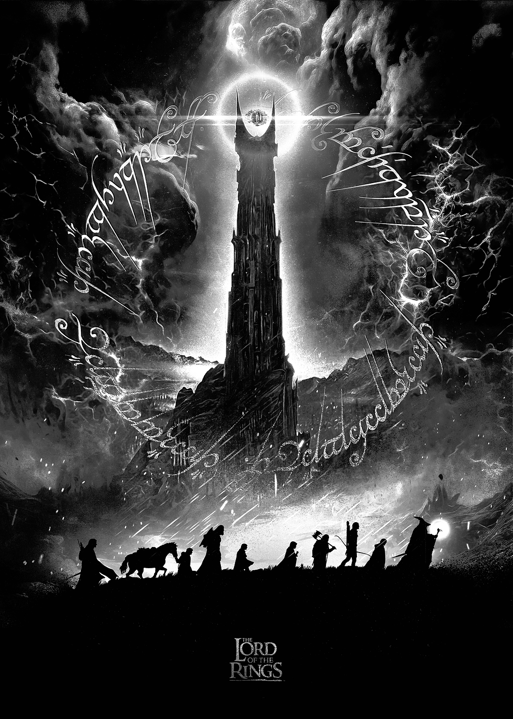 One to Rule Them All B&W: постер из коллекции Middle-earth