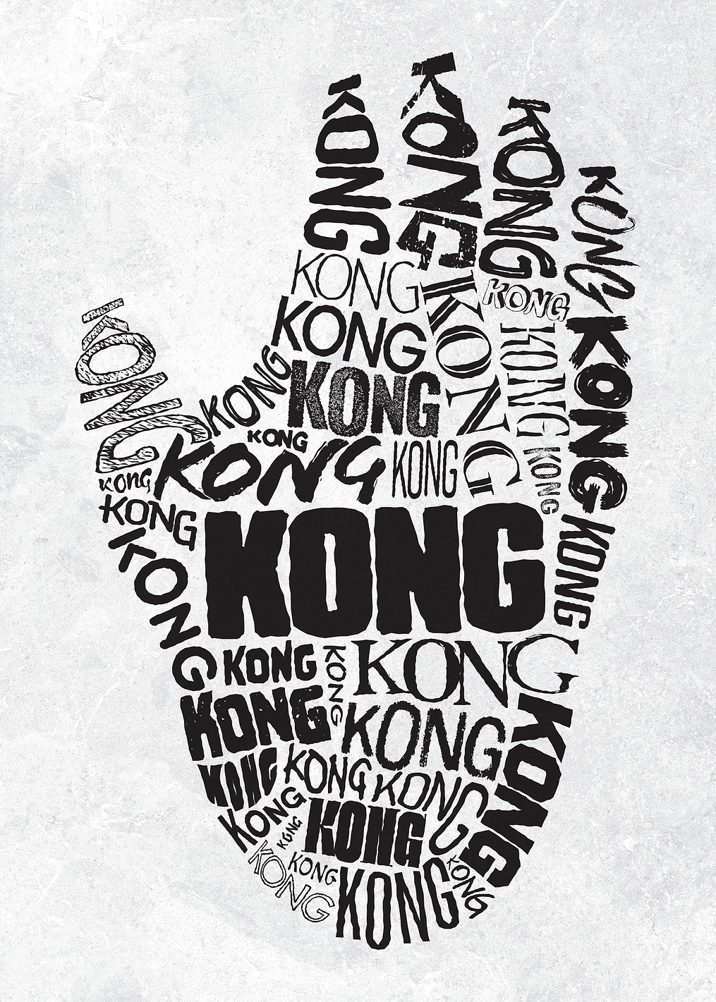 Kong B&W Handprint: постер из коллекции Godzilla x Kong. The New Empire