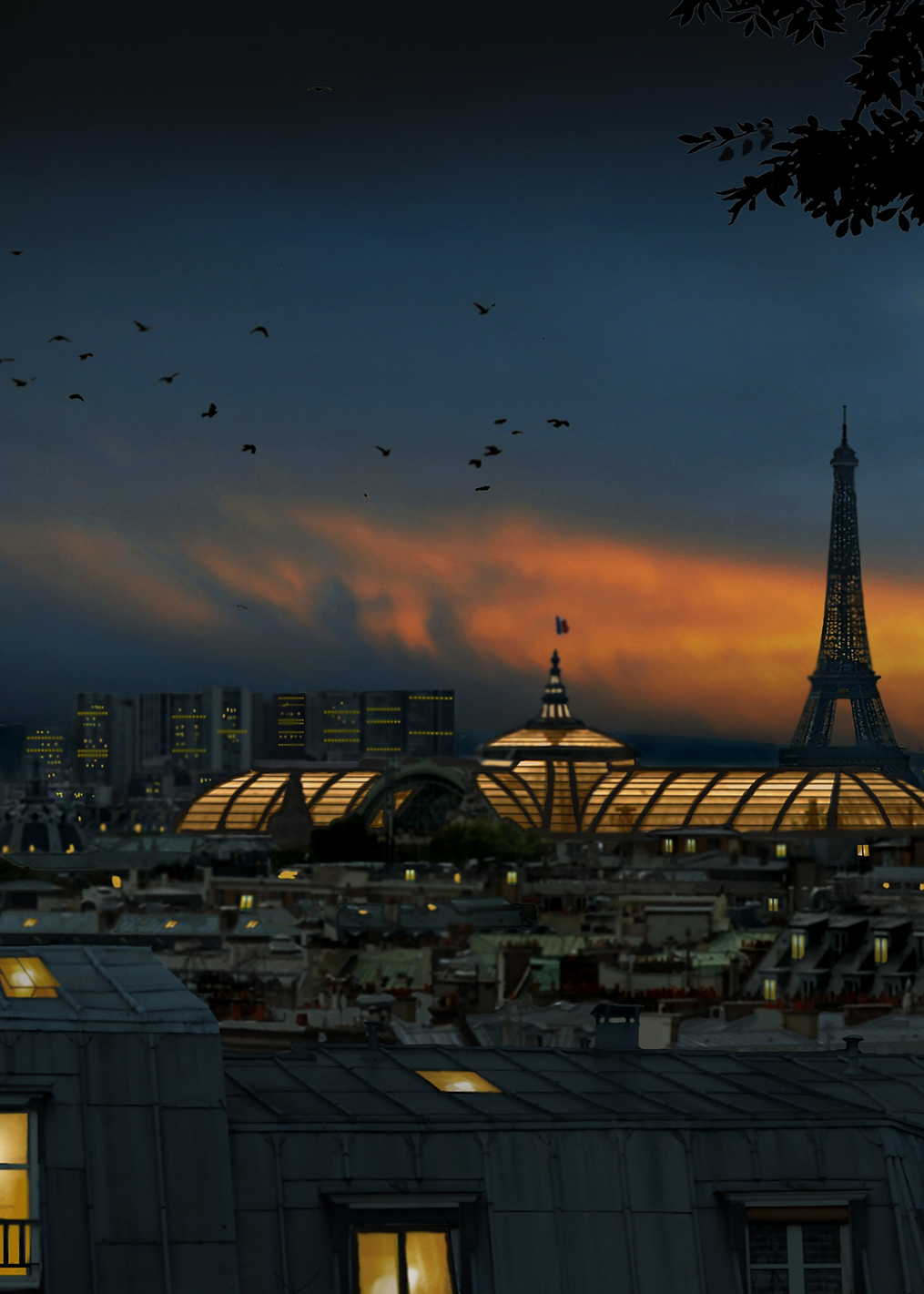 roofs of Paris blue hour: постер из коллекции World Class Photos