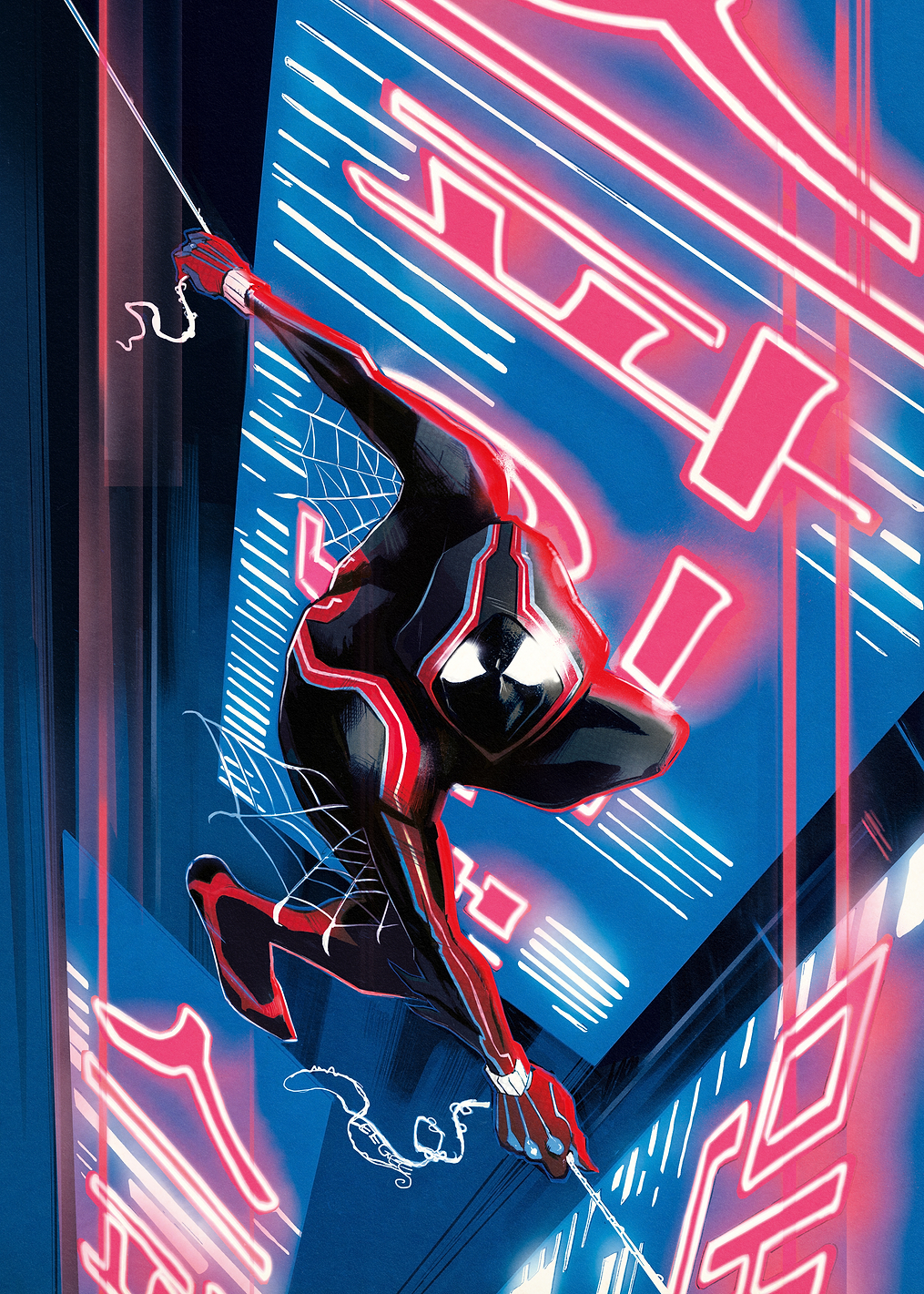 Miles Morales Neon Signs: постер из коллекции Marvel