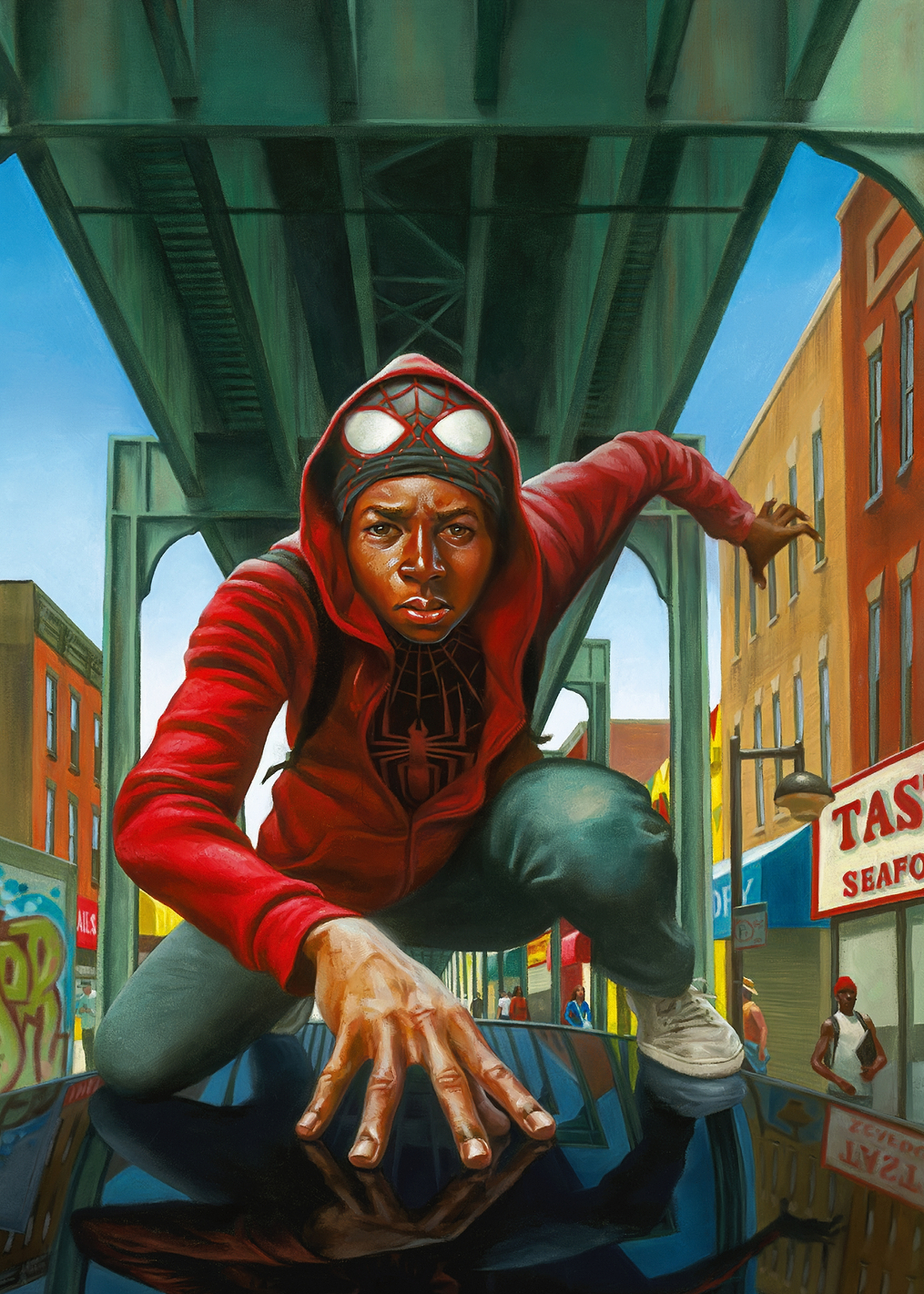 Miles Morales on Car: постер из коллекции Marvel