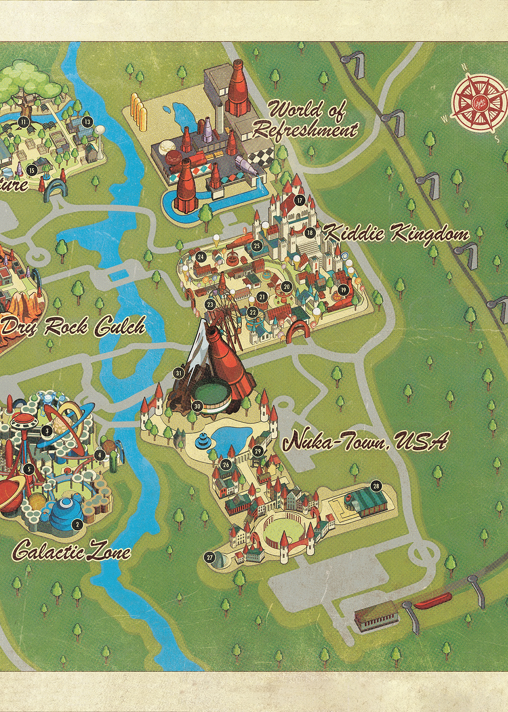 Nuka World Map: постер из коллекции Fallout