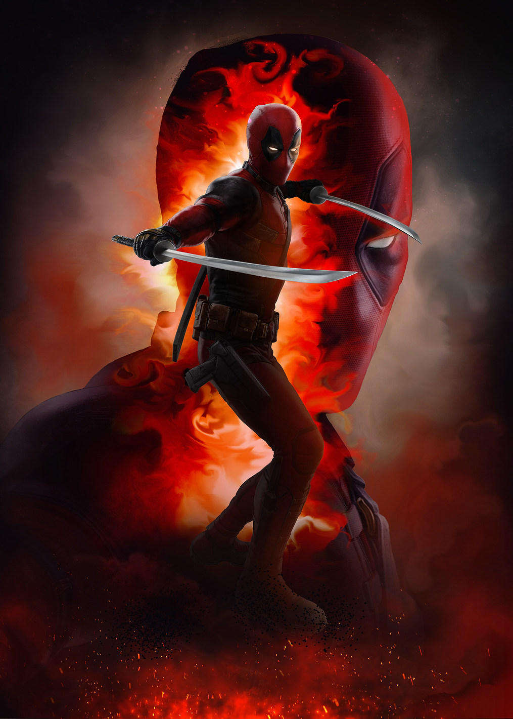 Fiery Double Deadpool: постер из коллекции Marvel