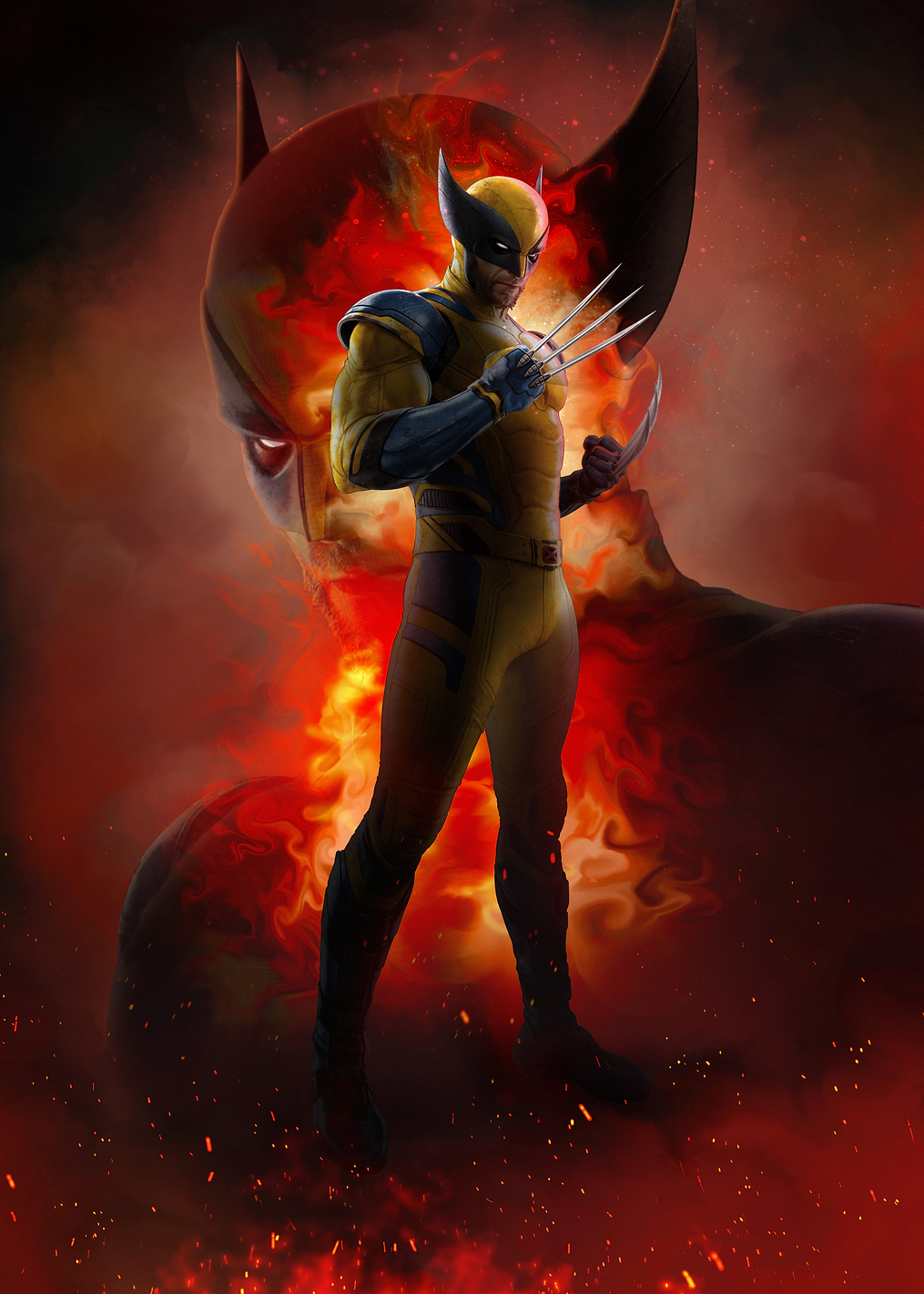 Fiery Double Wolverine: постер из коллекции Marvel