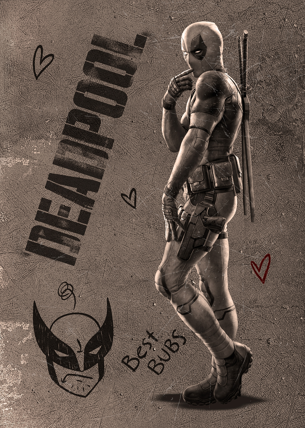 Deadpool Bubs Scribble: постер из коллекции Marvel