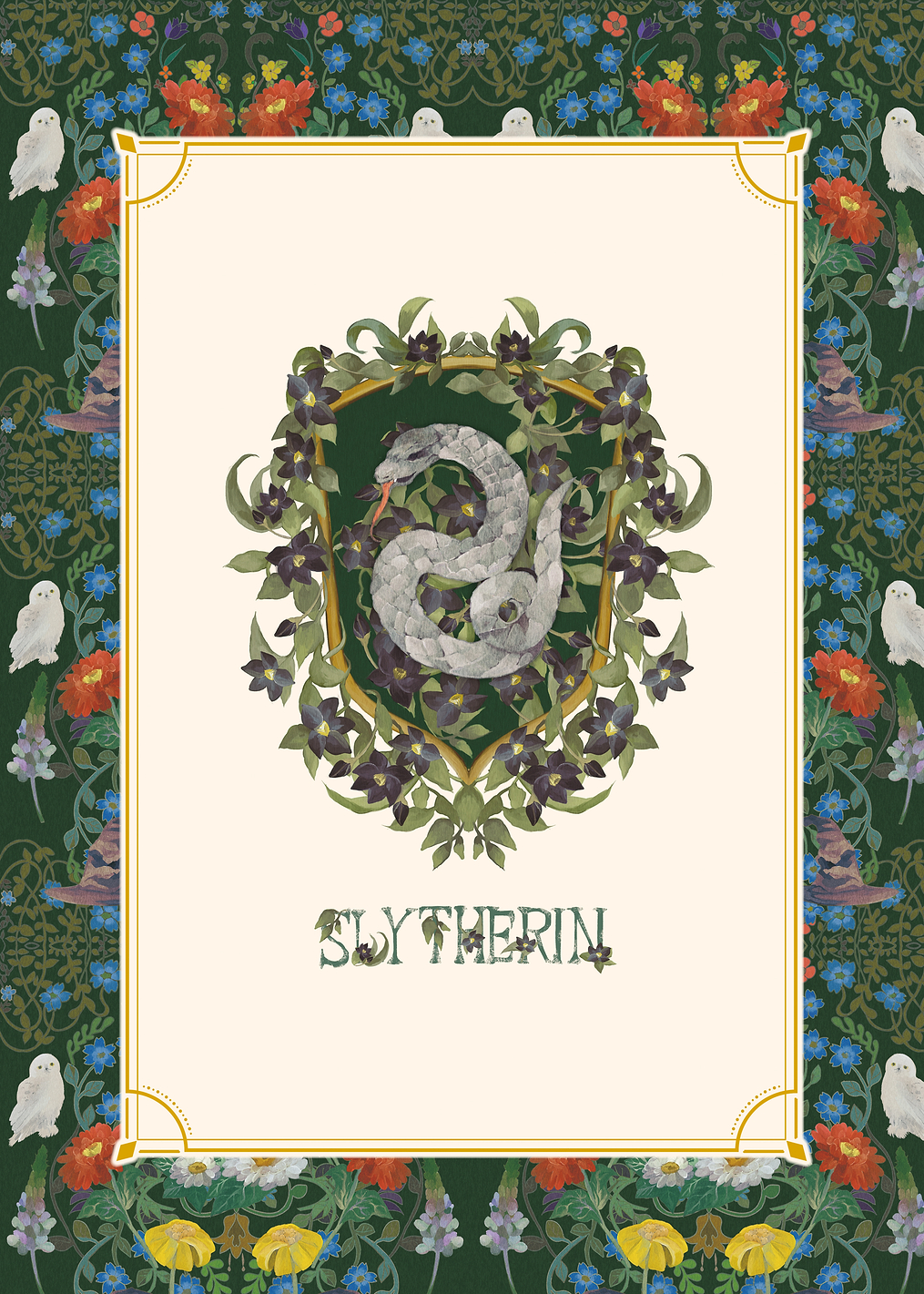 Slytherin Floral: постер из коллекции Wizarding World