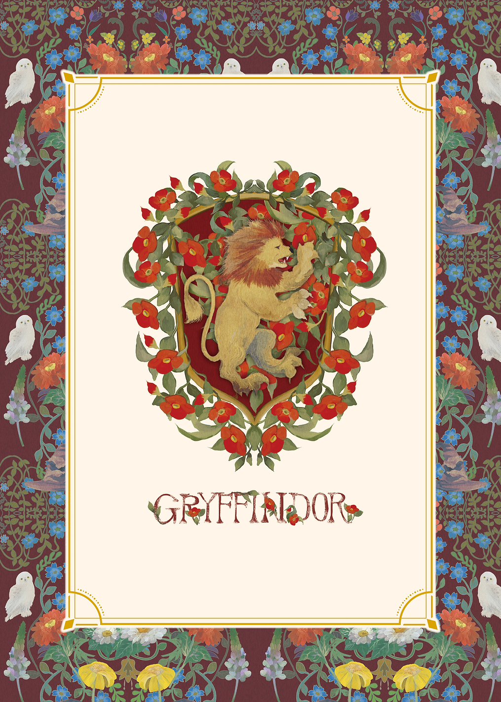 Gryffindor Floral: постер из коллекции Wizarding World